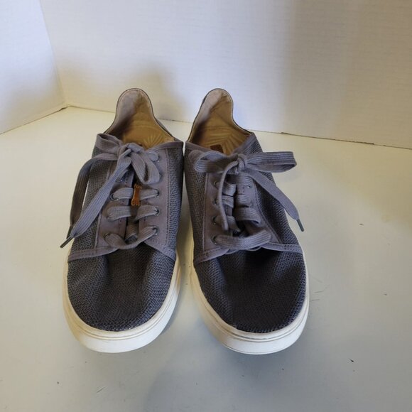 Olukai Womens Pehuea Li Lace-up Sneakers Size W11 Gray Textile & Suede - Picture 1 of 8